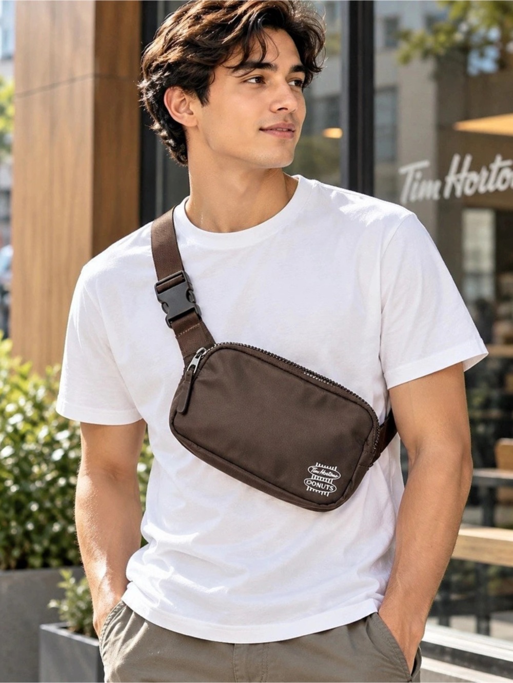 Tim Hortons Retro Logo Belt Bag - Espresso Brown